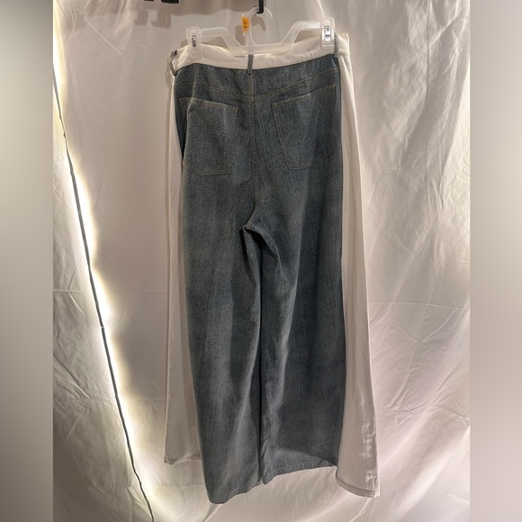 New NWT The Femm Perrie Colorblocked Flared Jeans denim wide leg revolve - Picture 9 of 9